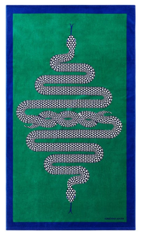 Snake Printed Beach Towel (Green)