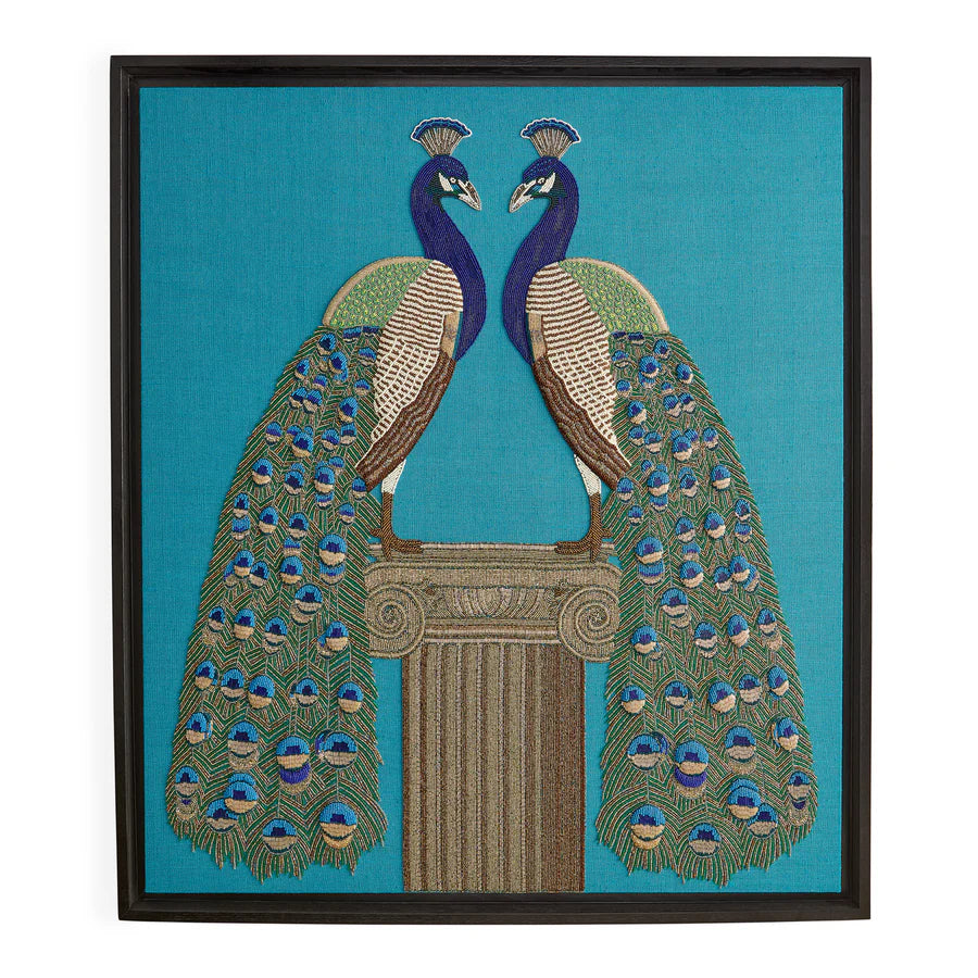 Peacock Beaded Art (Blue)