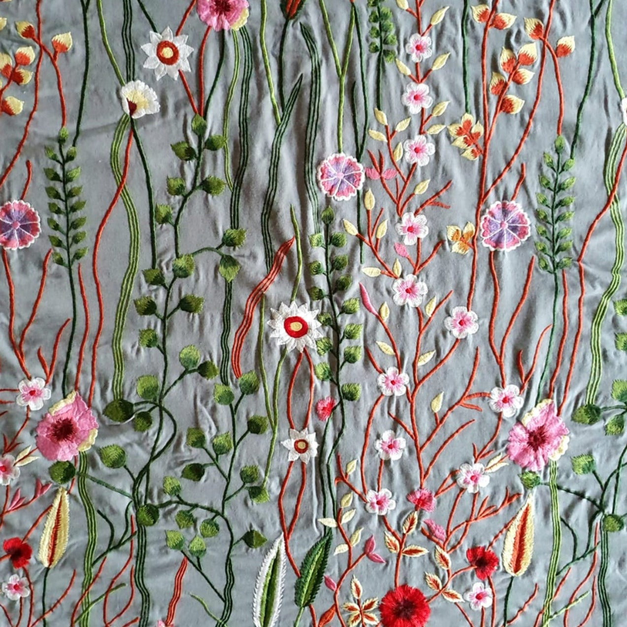 Katoenen tafelkleed met bloemen