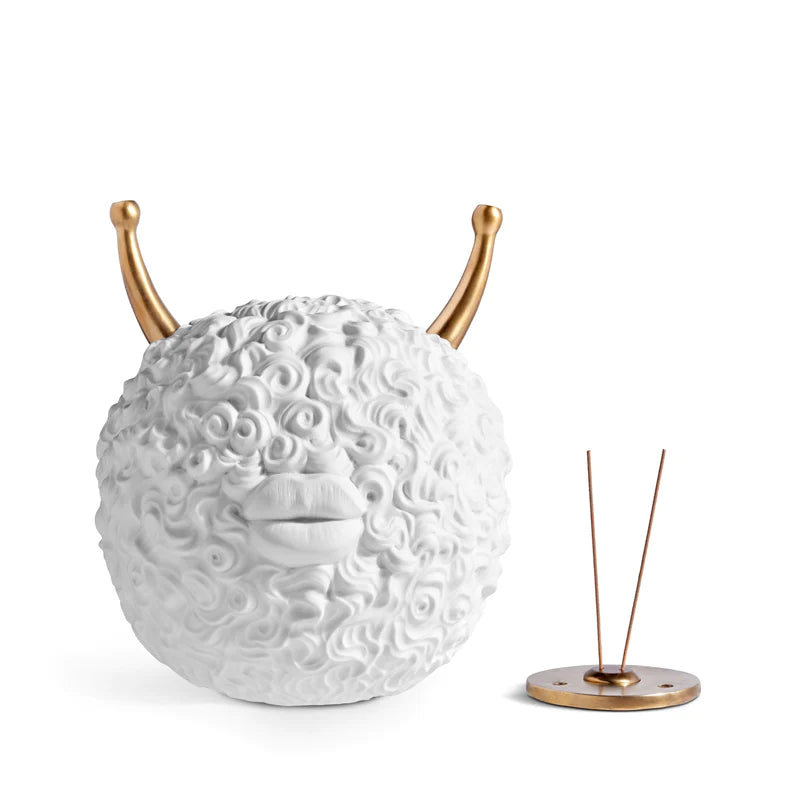 Haas Monster Ball Incense Burner (White/Bronze)