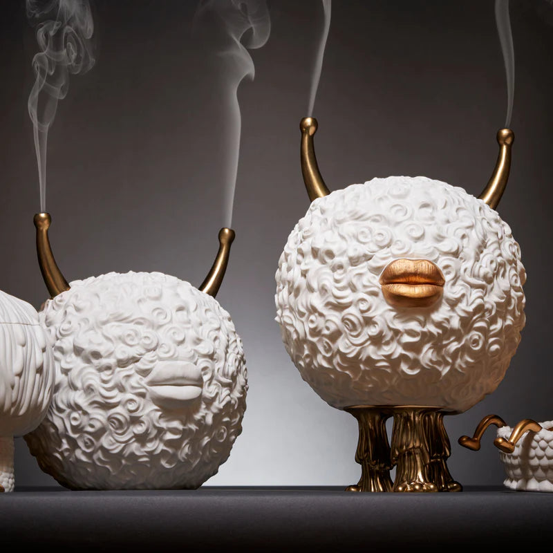 Haas Monster Ball Incense Burner (White/Bronze)