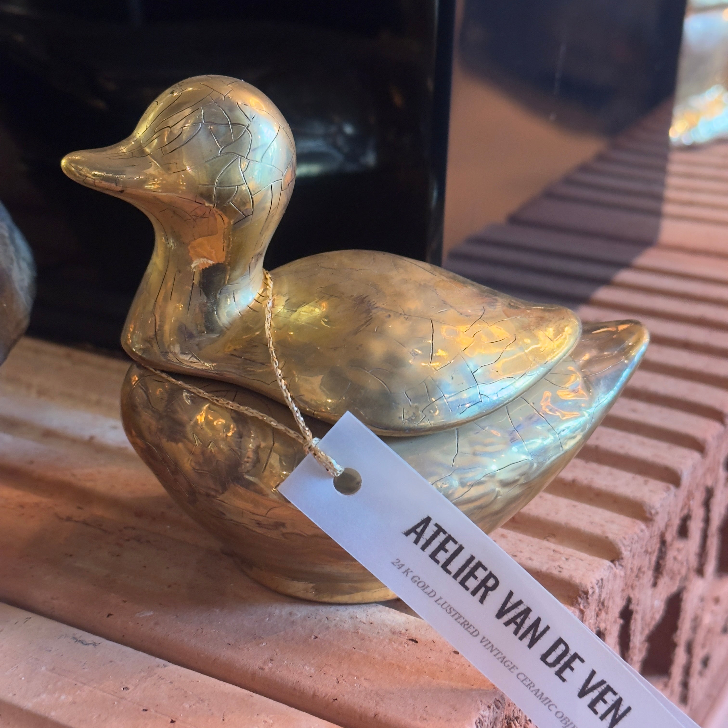 Eend 24k lustered goud Extra Small