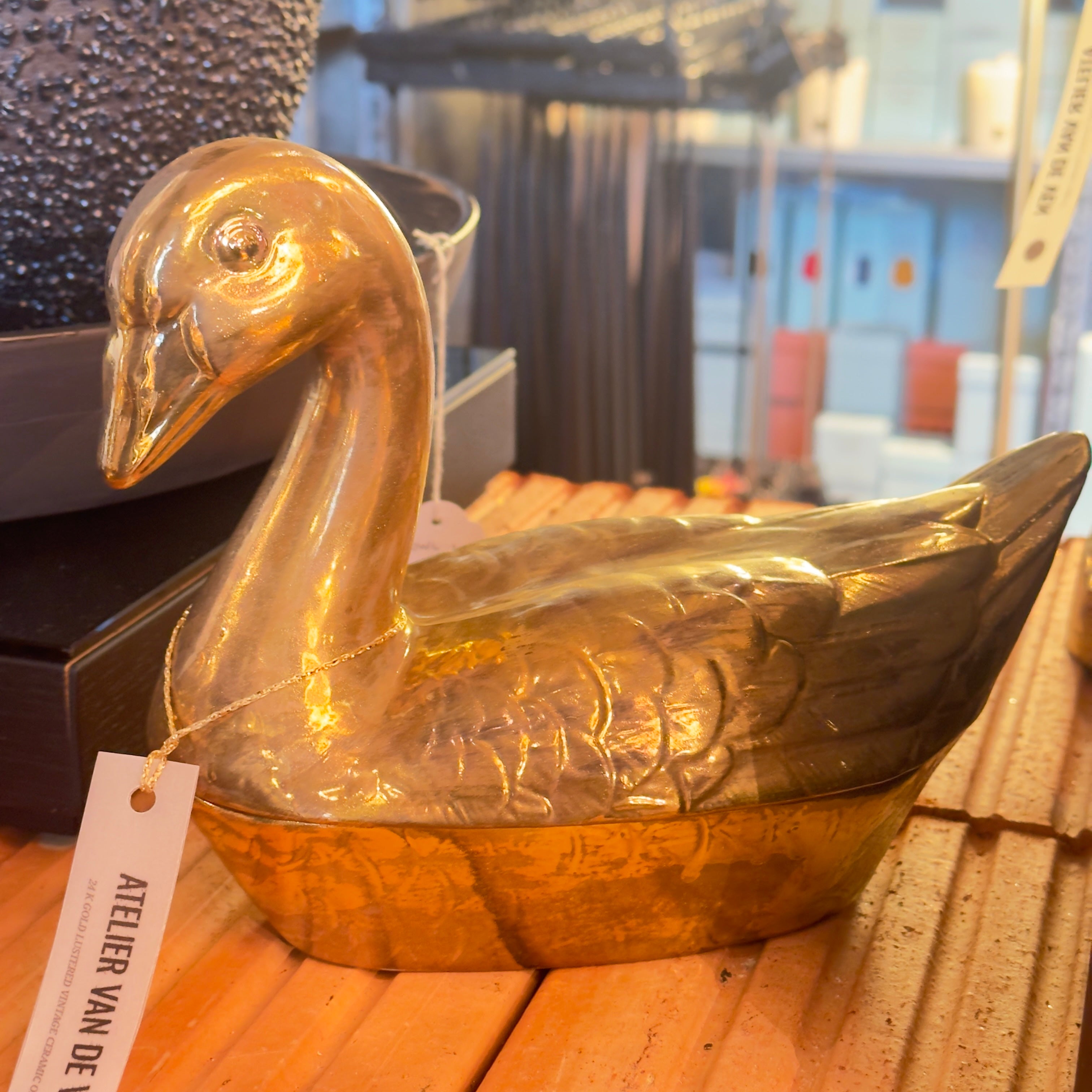 Eend 24 k lustered goud Medium