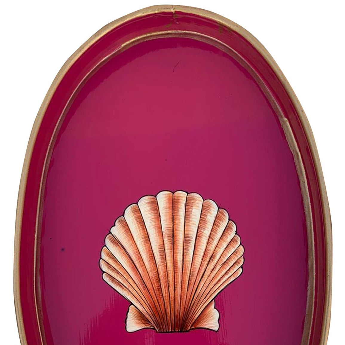 fuchsia dienblad met schelp