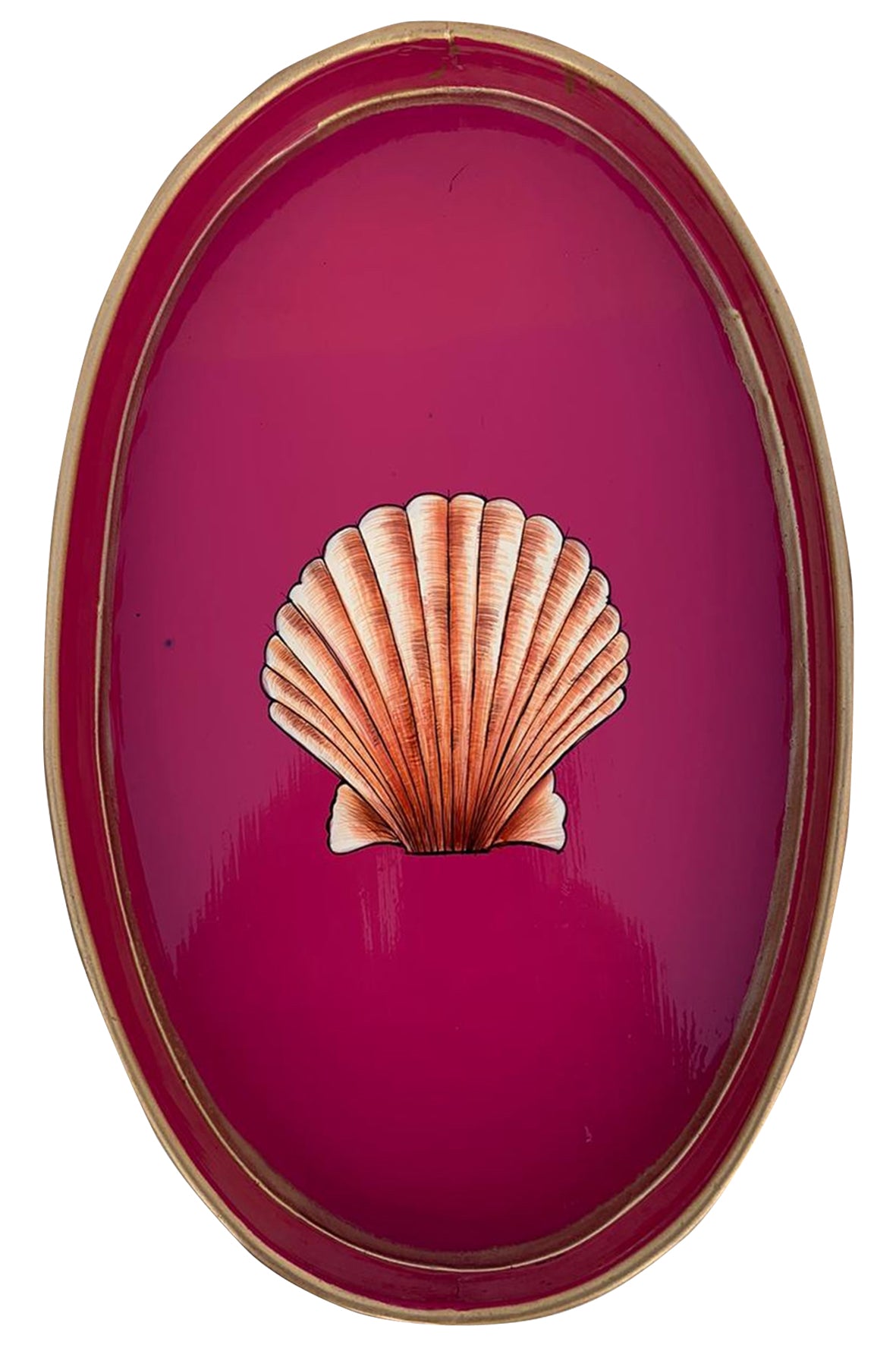 fuchsia dienblad met schelp