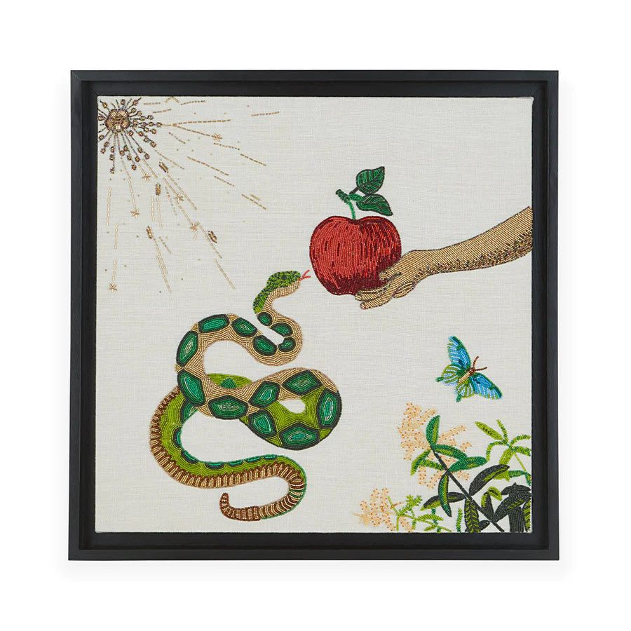 Muse Snake And Apple Beaded Wall Art