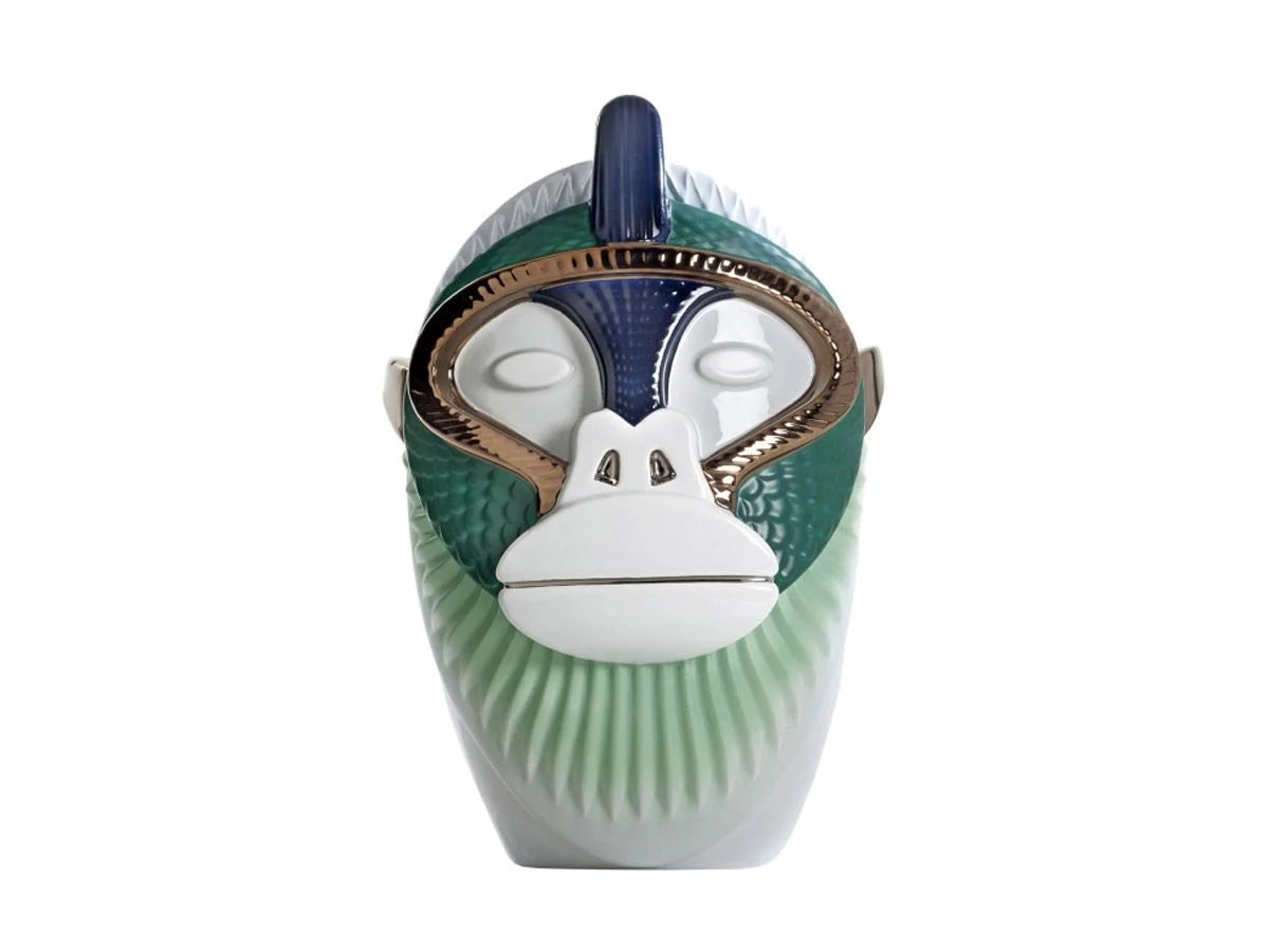 Primates Kandti Vase (Light Grey/Green/Gold)