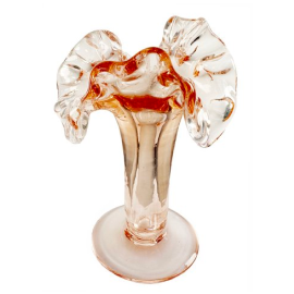 Roze glazen bloemenvaas H15cm