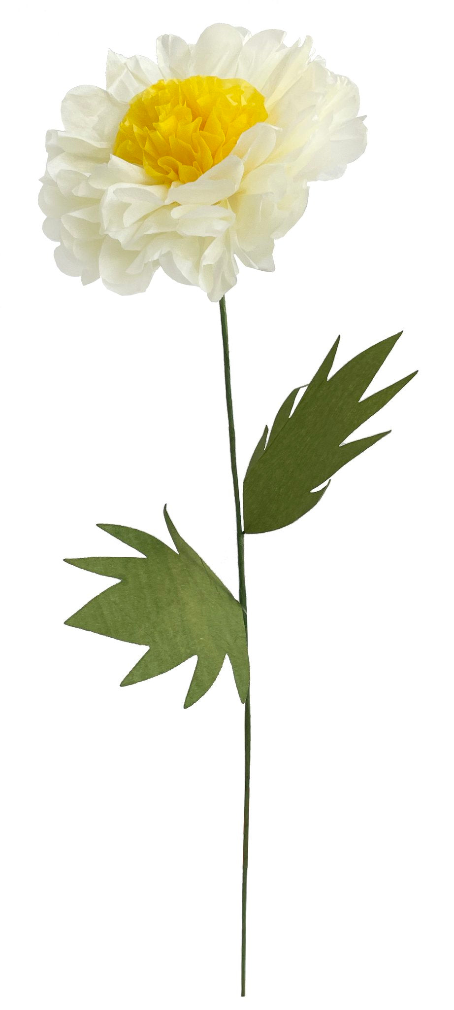 Papieren Bloem Peony (Cream-Yellow)