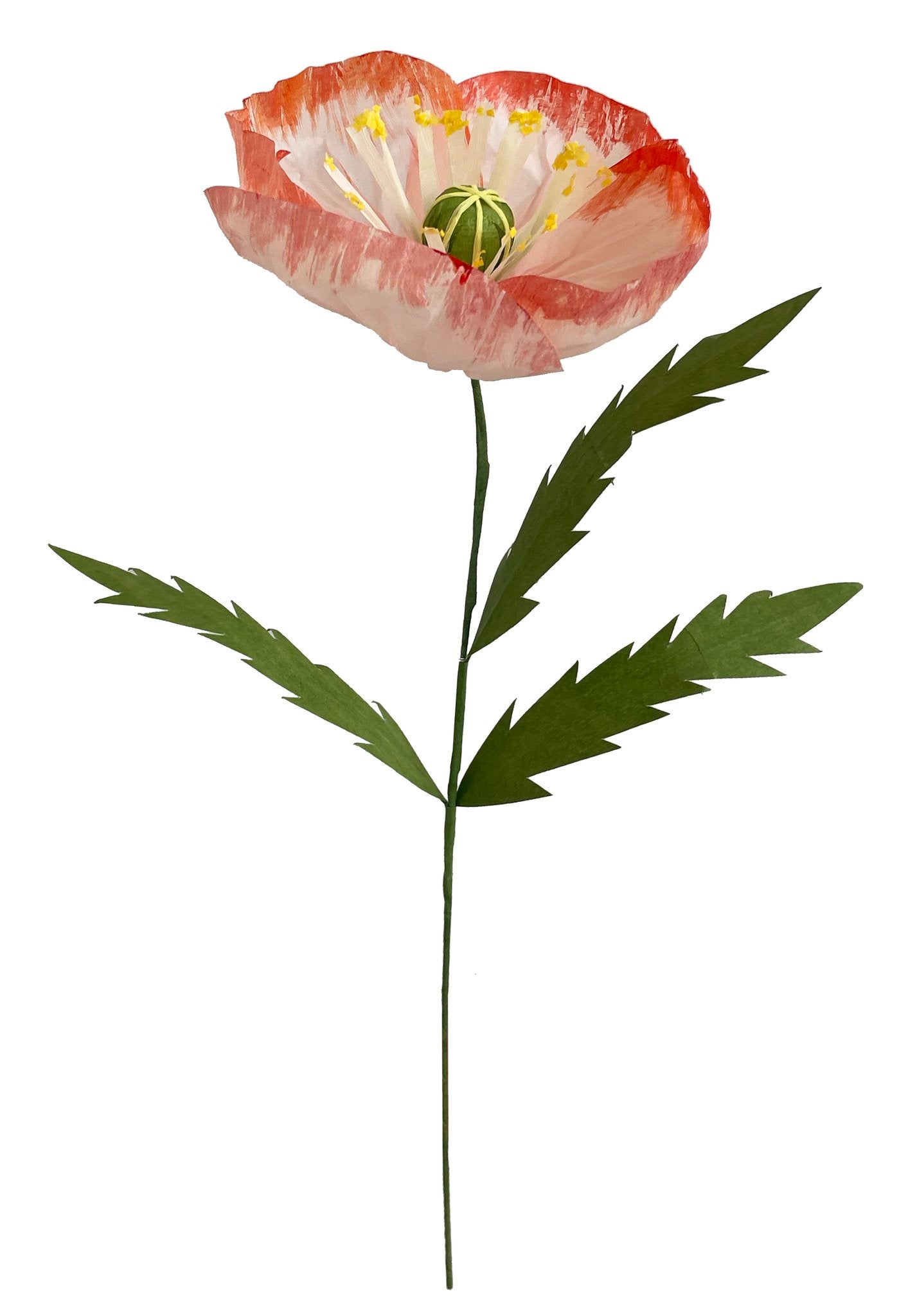 Papieren Bloem Poppy (White Pink)