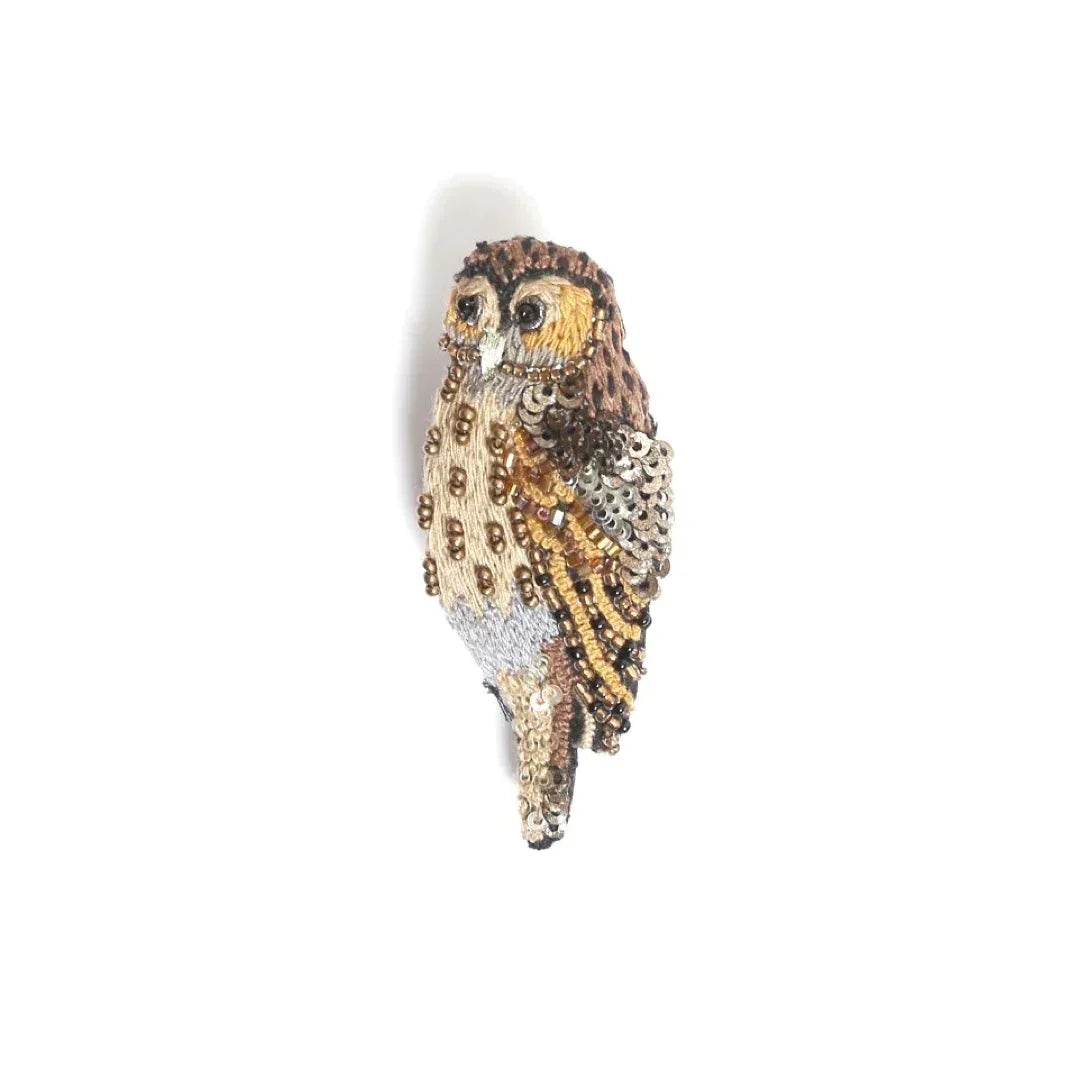 Barred Owl Brooch Pin