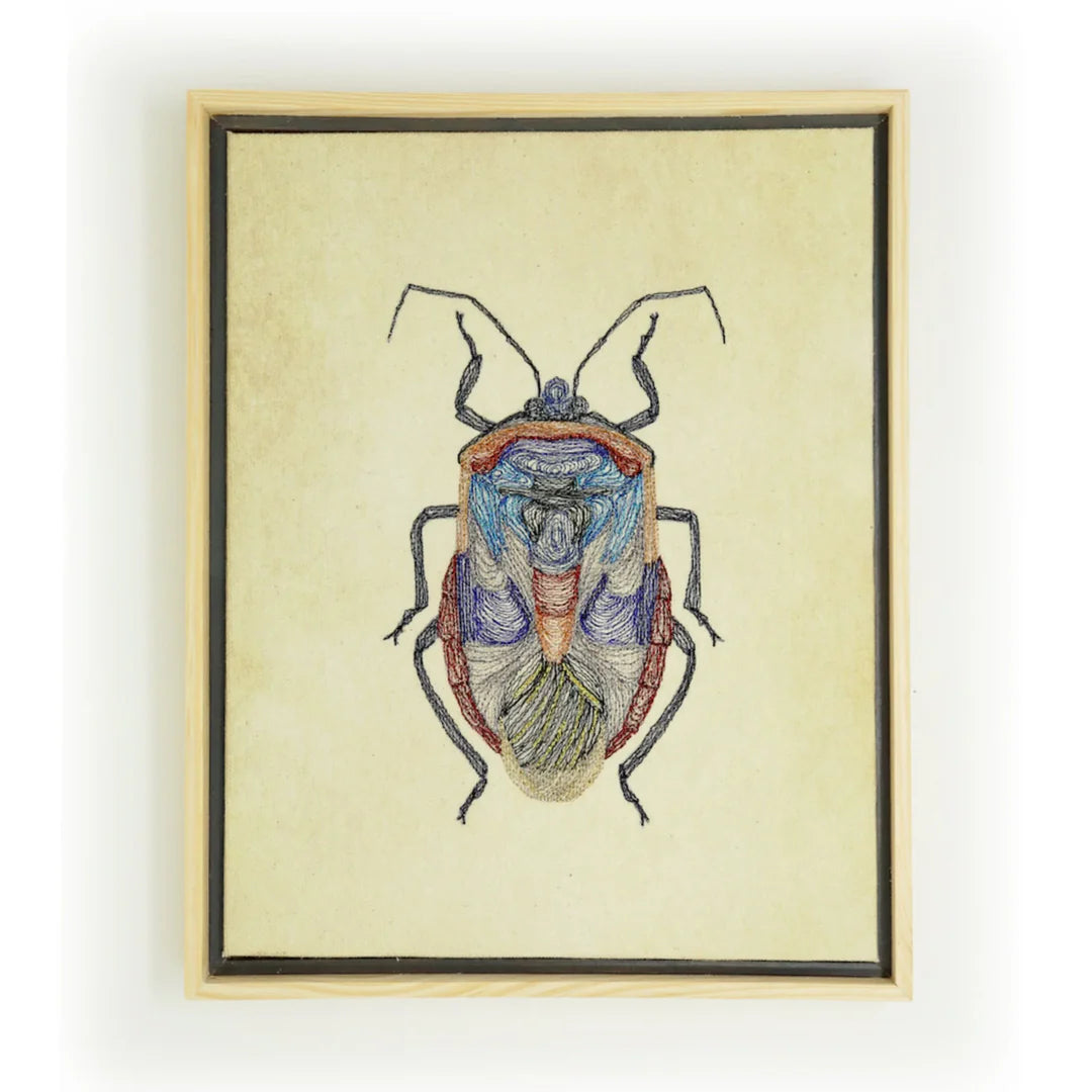 Man-Face Bug Thread Art