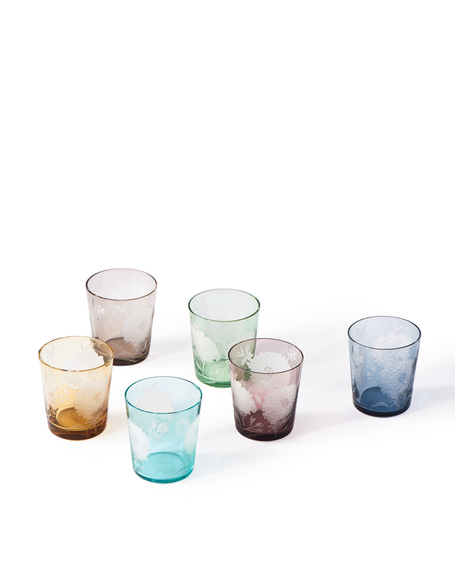 Peony Tumblers glas D9 H10 cm, set van 6