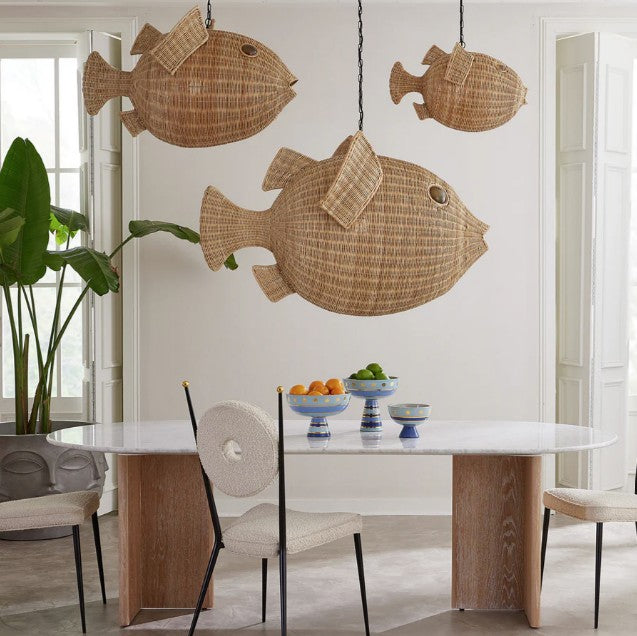 Wicker Blow Fish Small