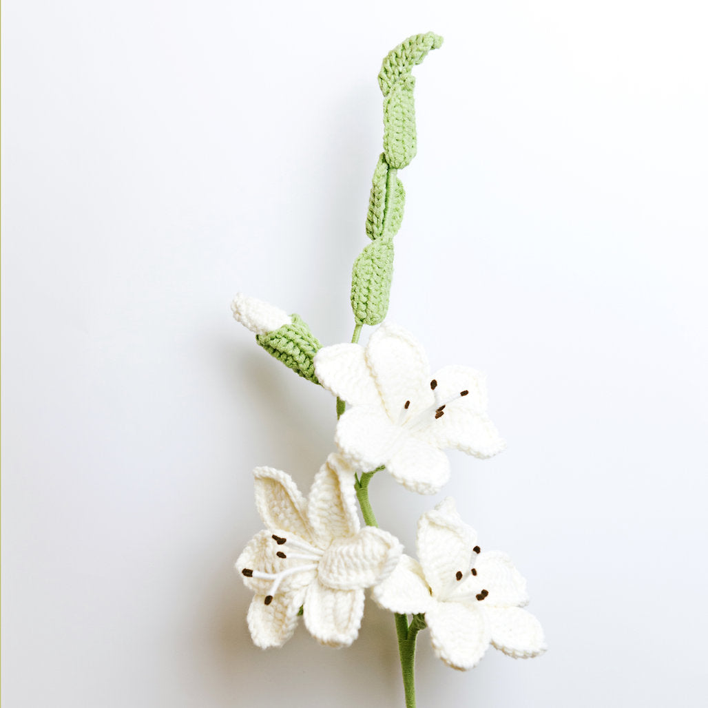 Gehaakte Gladiool Bloem (White)