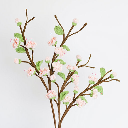 Gehaakte Perzikbloesem Bloem (Pink)