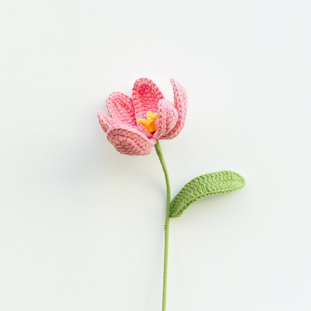 Gehaakte Tulp Bloem (Pink)