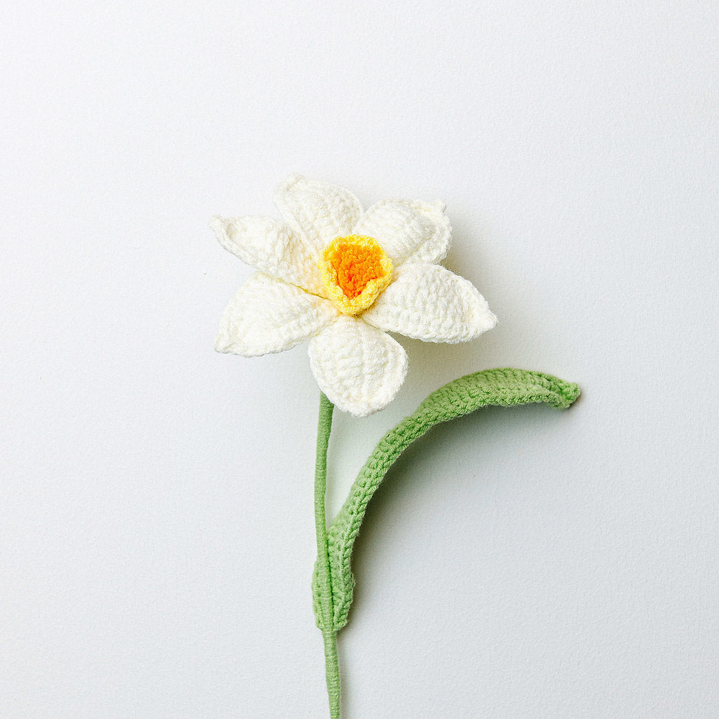 Gehaakte Wilde Narcis Bloem (White)