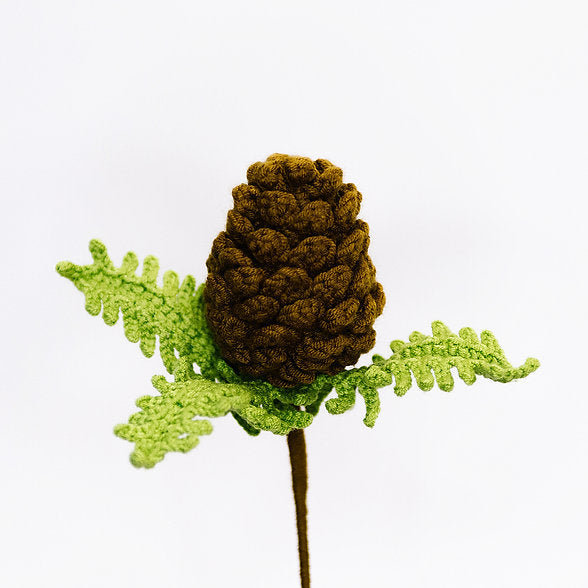 Gehaakte Bloem Dennenappel (Brown)