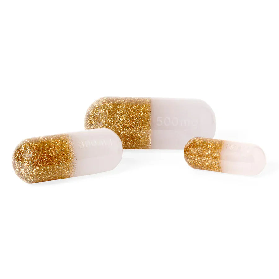 Acrylic Pill 500mg L (Goud Glitter)