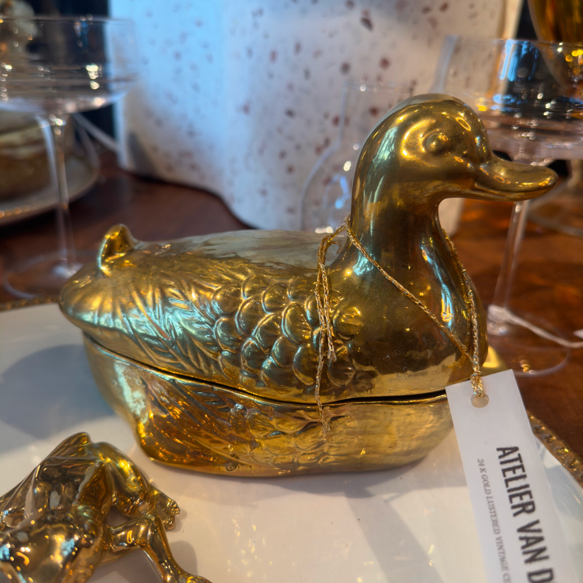 Eend 24k lustered goud small