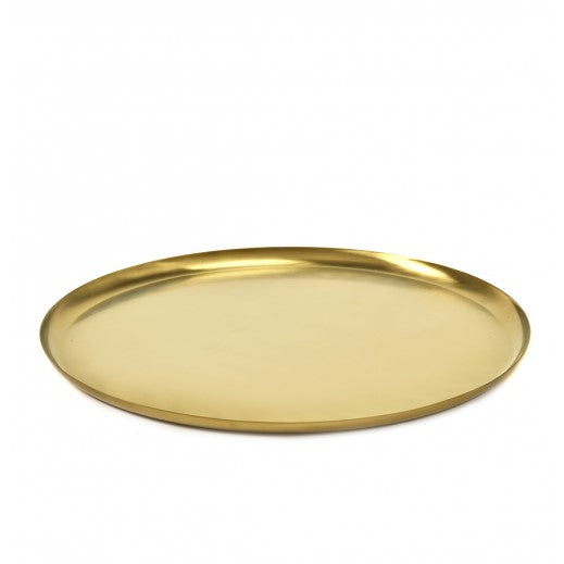 Schaal L, geborsteld roestvrij staal goud D36cm