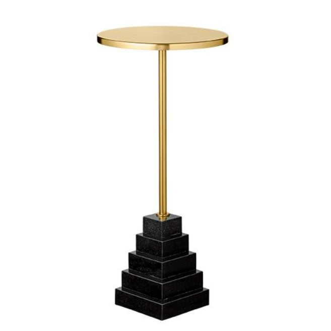 Solum bijzettafel zwart/goud H67 cm