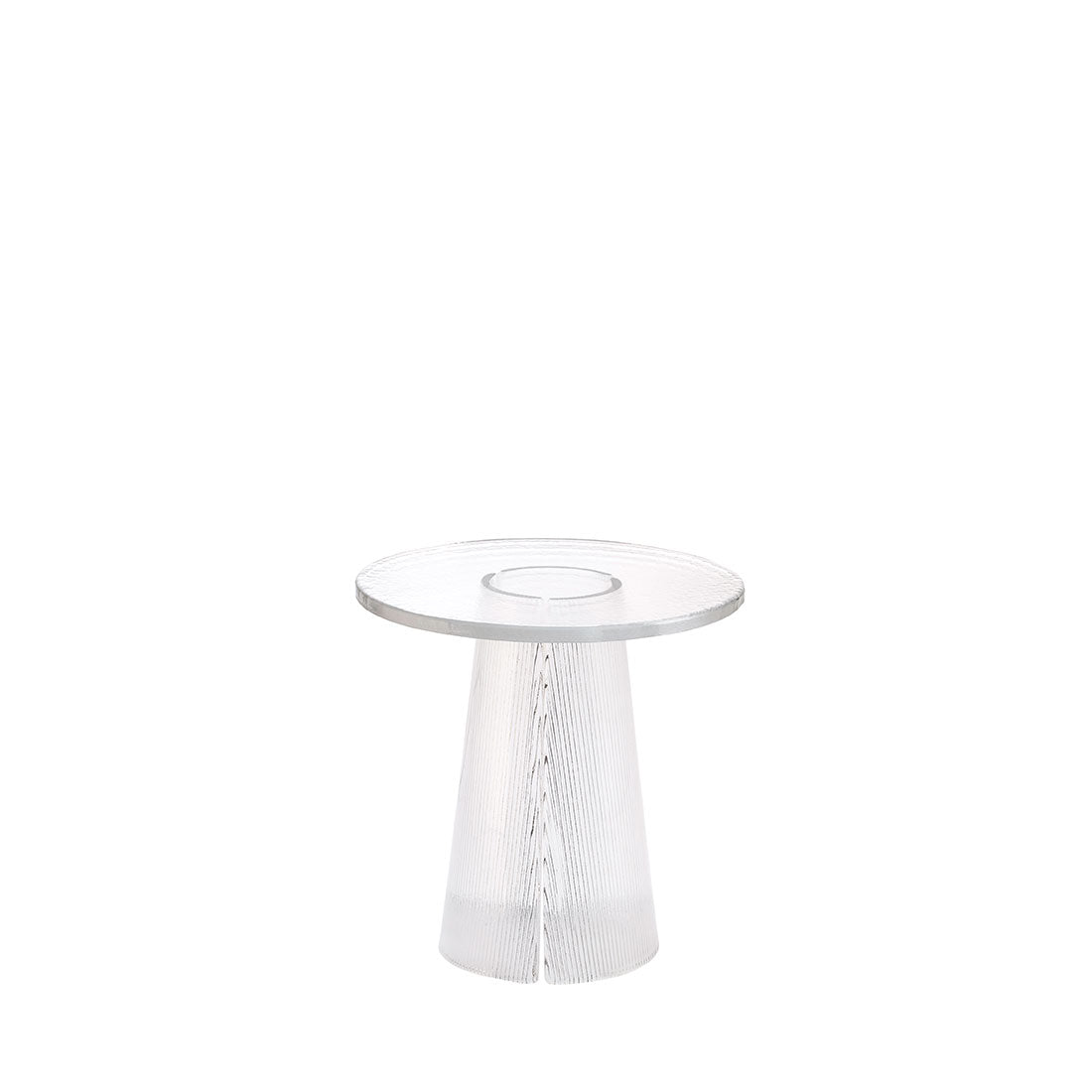 Bent side table high transparant