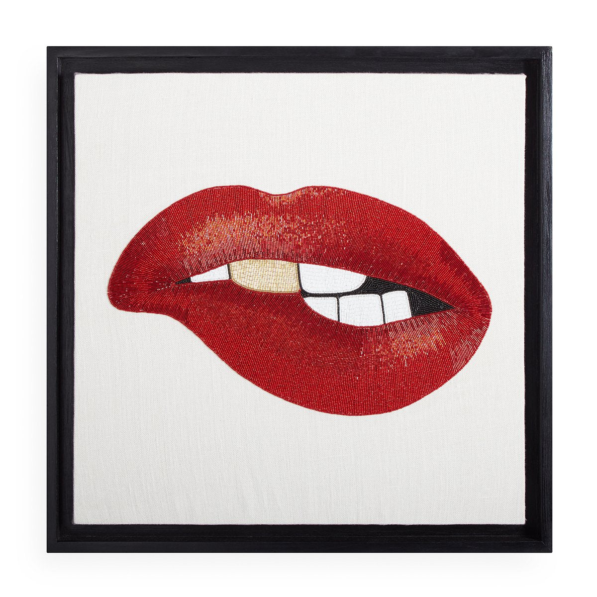 Lips Bitten Beaded Wall Art