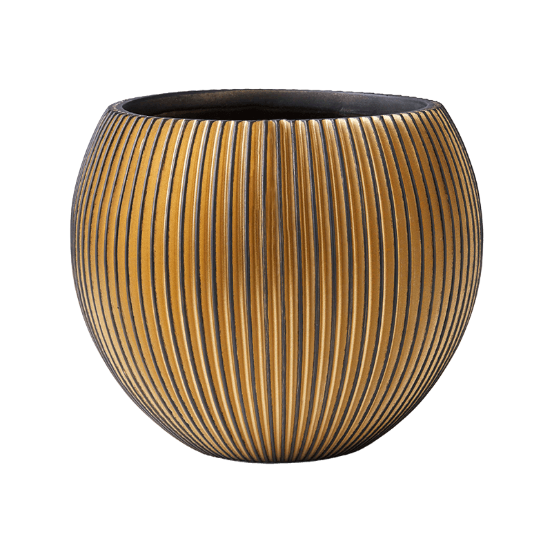 Vaas Capi Bol Zwart Goud 21*19cm