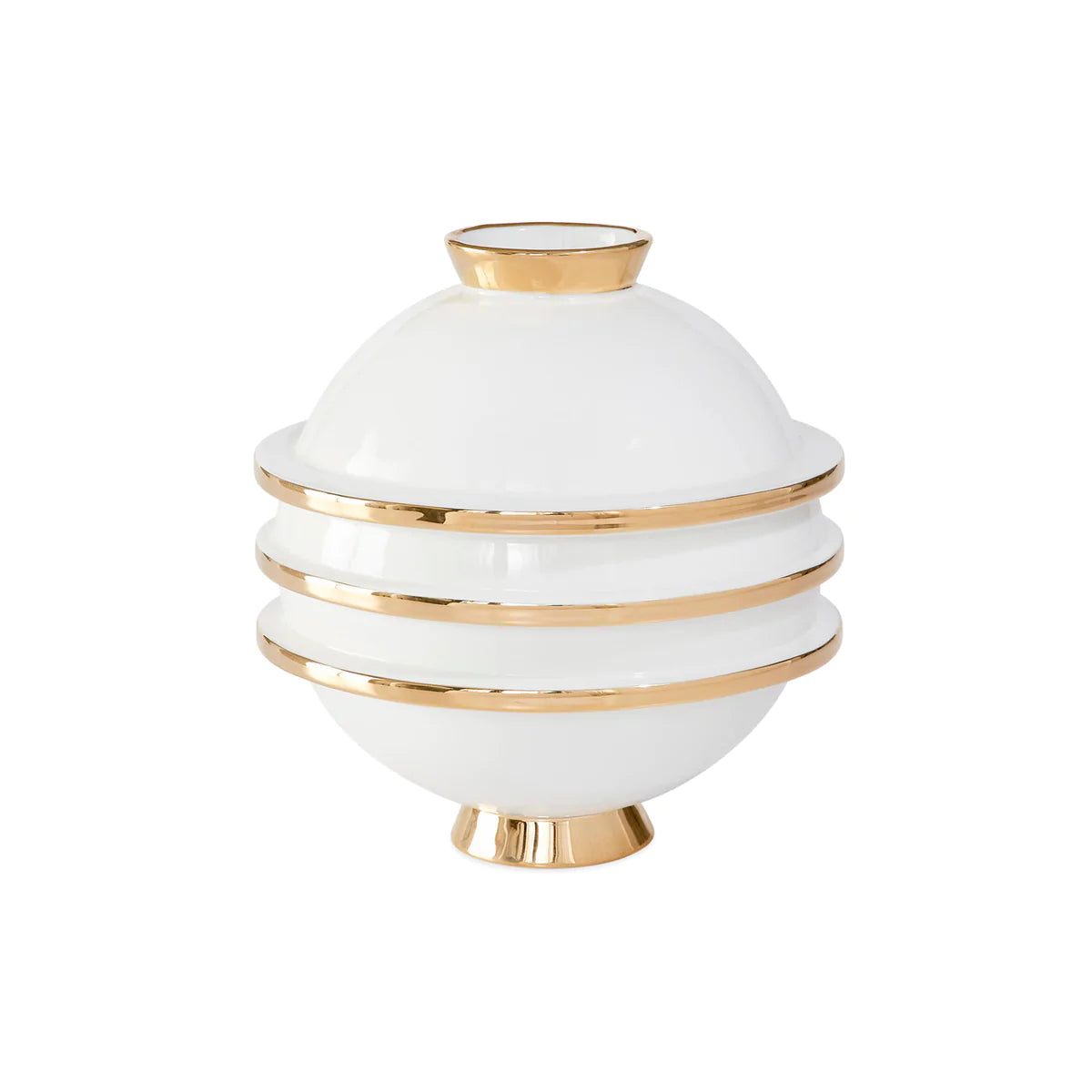 Orbit Round Vase (White Gold)