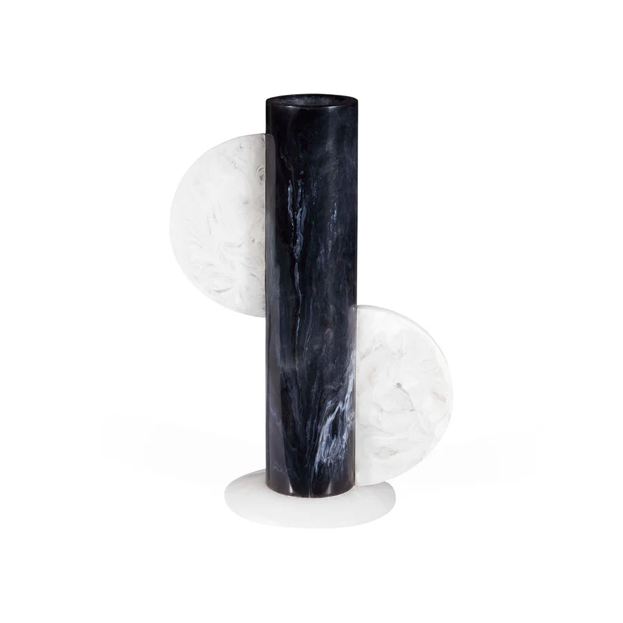 Mustique Cylinder Vase (Black/White)