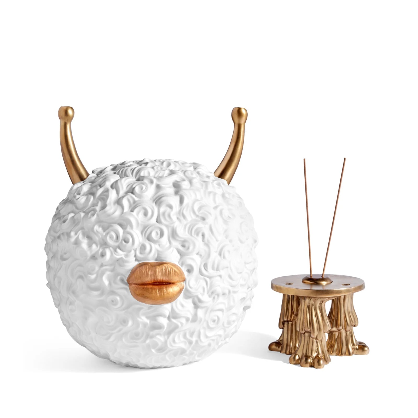Haas Monster Ball Incense Burner (White/Bronze)