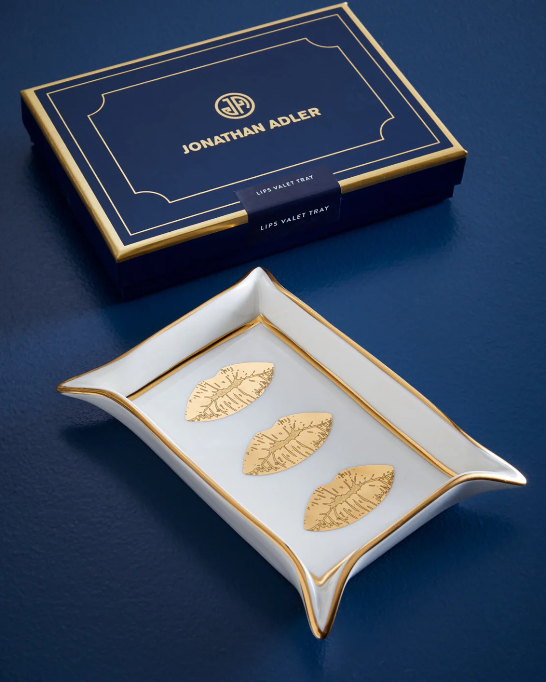 Lips Valet Tray (White/Gold)