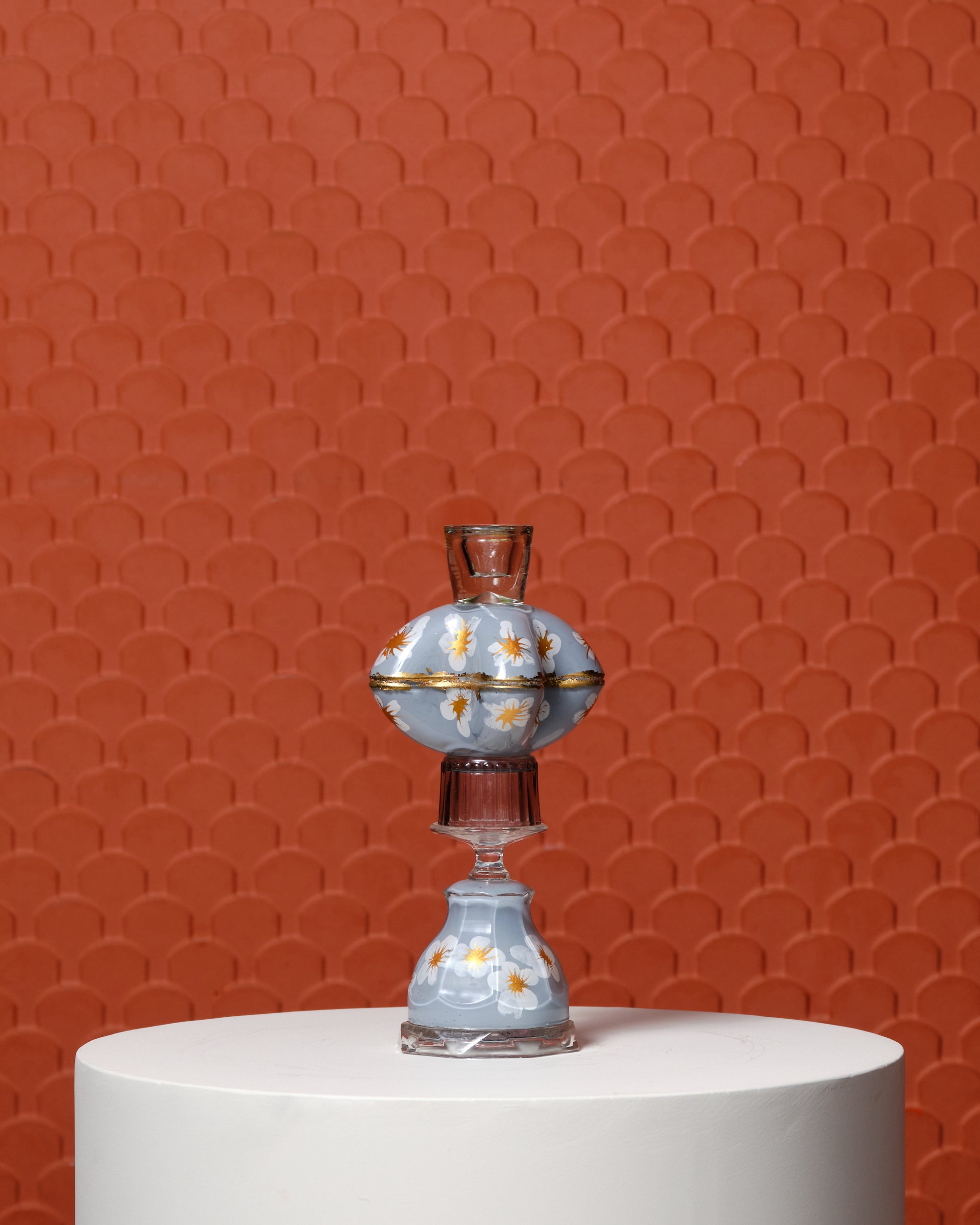 Glanskandelaar Small (Lichtgrijs)