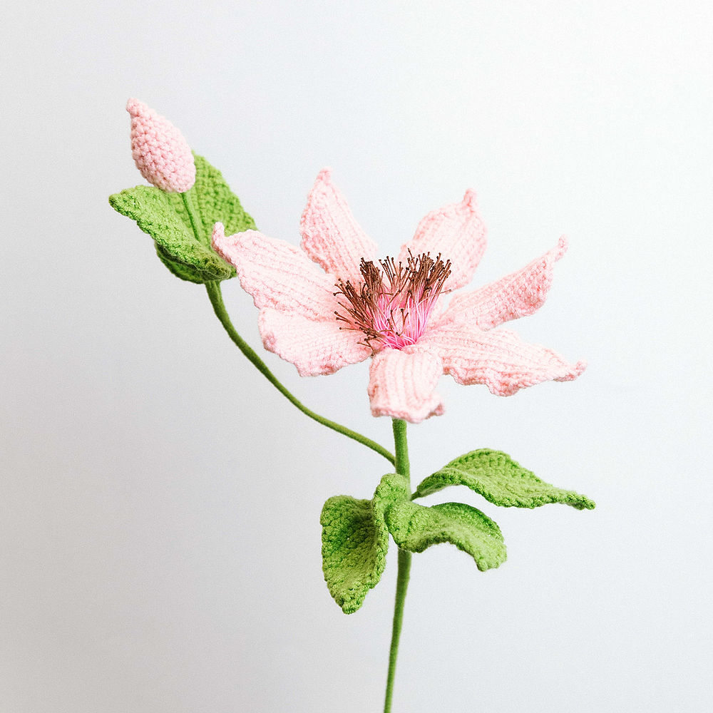 Gehaakte Bloem Clematis (Pink)