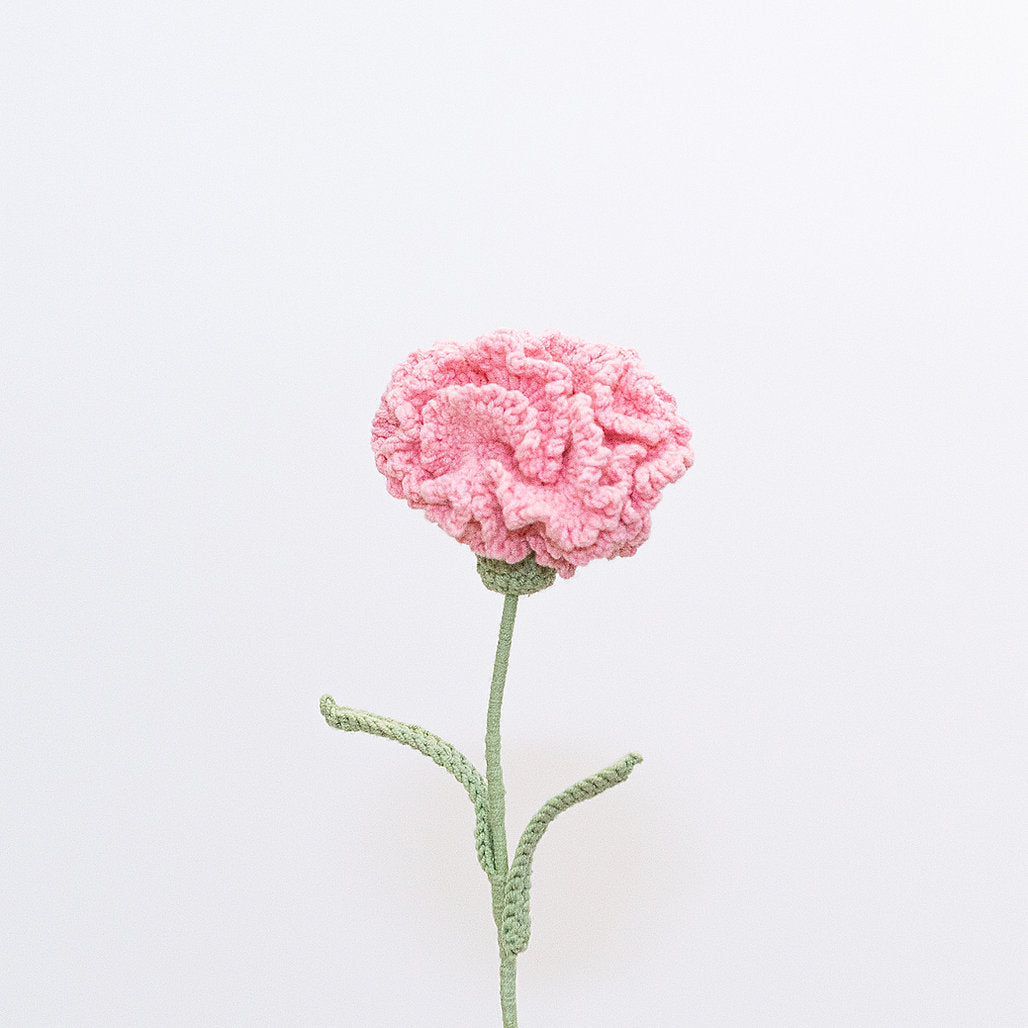 Gehaakte Anjer Bloem (Orange Pink)