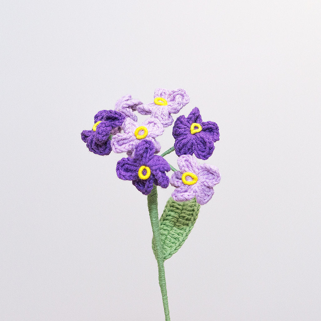 Gehaakte Vergeet-mij-nietje Bloem (Purple-mix)