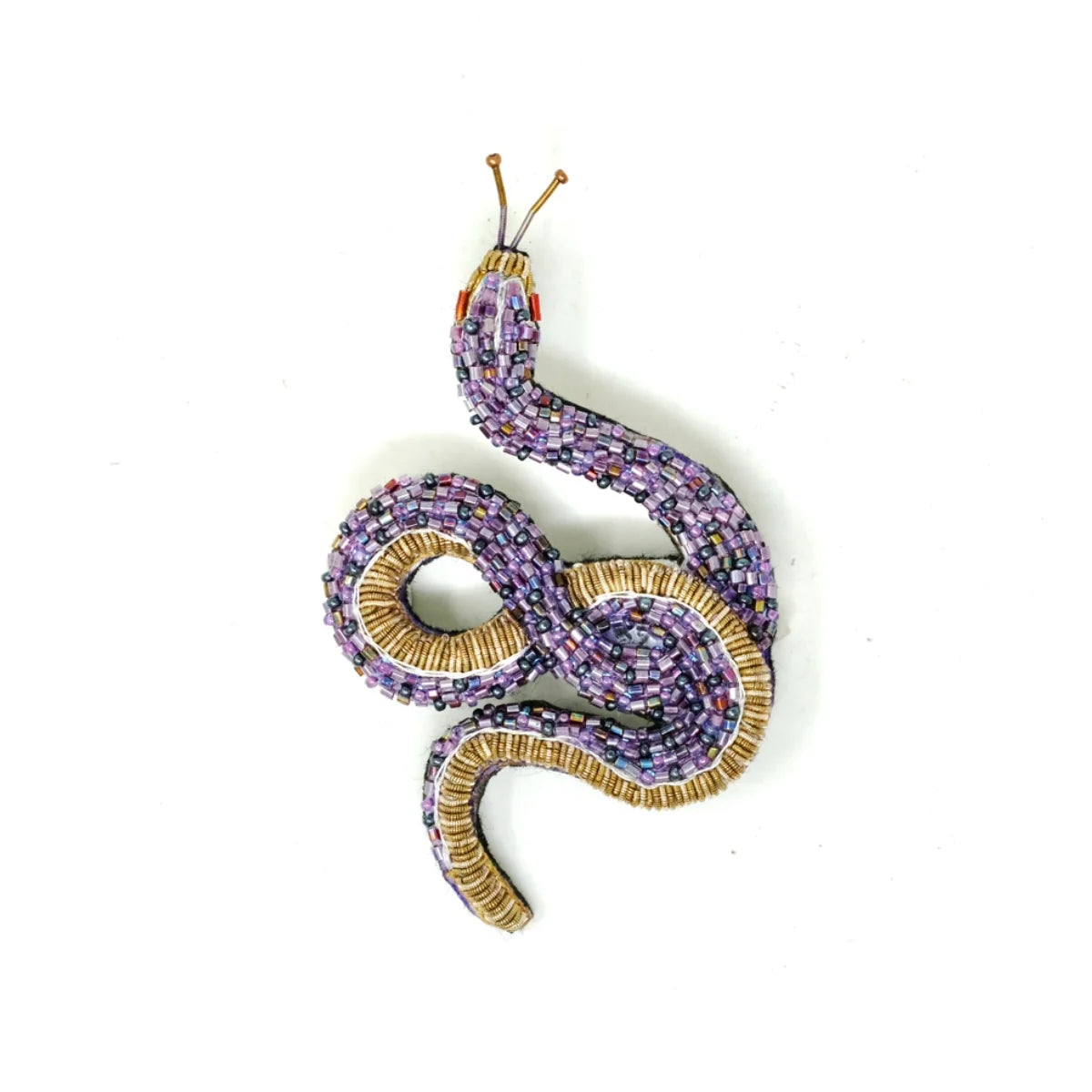 Amethyst Snake Brooch Pin