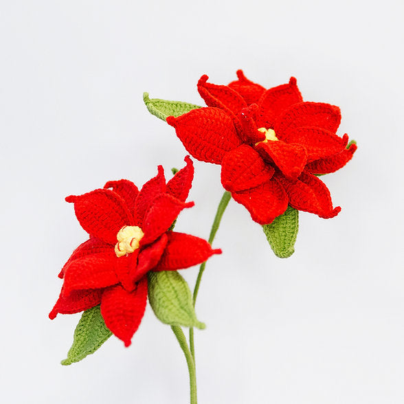 Gehaakte Bloem Kerstster (Red)